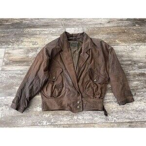 Women's Compagnie Internationale Express Leather Jacket XS MEASURES LIKE L OR XL
